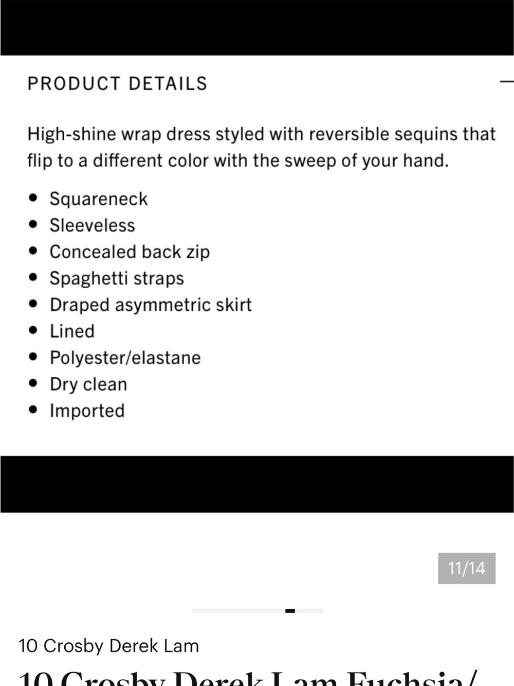 10 Crosby Derek Lam Metallic Fuchsia Sequin Mini Dress - Picture 9 of 10